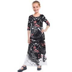 Sleeve Tattoo  Samurai Kids  Quarter Sleeve Maxi Dress by Sudhe