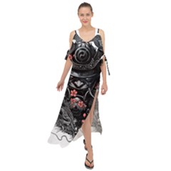 Sleeve Tattoo  Samurai Maxi Chiffon Cover Up Dress by Sudhe