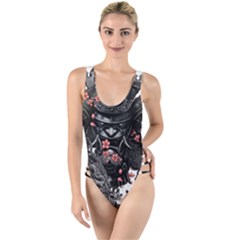 Sleeve Tattoo  Samurai High Leg Strappy Swimsuit