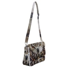 Vector Hand Painted Owl Shoulder Bag With Back Zipper