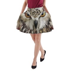 Vector Hand Painted Owl A-line Pocket Skirt by Sudhe