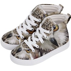 Vector Hand Painted Owl Kids  Hi-top Skate Sneakers by Sudhe