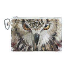 Vector Hand Painted Owl Canvas Cosmetic Bag (large) by Sudhe