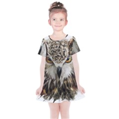 Vector Hand Painted Owl Kids  Simple Cotton Dress