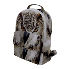 Vector Hand Painted Owl Flap Pocket Backpack (large)