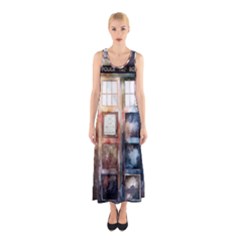 Tardis Doctor Who Transparent Sleeveless Maxi Dress