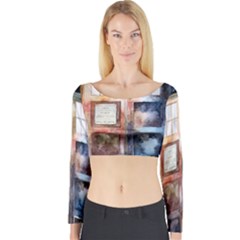 Tardis Doctor Who Transparent Long Sleeve Crop Top by Sudhe