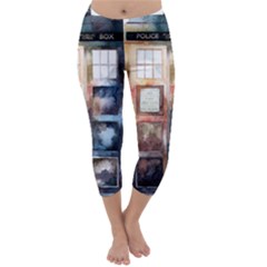 Tardis Doctor Who Transparent Capri Winter Leggings 