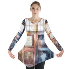 Tardis Doctor Who Transparent Long Sleeve Tunic  by Sudhe