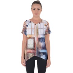 Tardis Doctor Who Transparent Cut Out Side Drop Tee by Sudhe