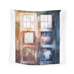 Tardis Doctor Who Transparent Square Tapestry (small) by Sudhe