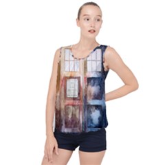 Tardis Doctor Who Transparent Bubble Hem Chiffon Tank Top