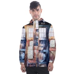 Tardis Doctor Who Transparent Men s Front Pocket Pullover Windbreaker by Sudhe