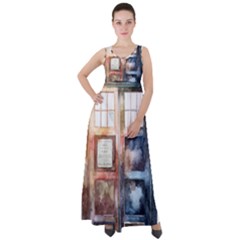 Tardis Doctor Who Transparent Empire Waist Velour Maxi Dress