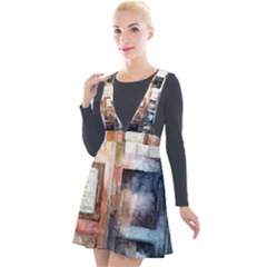 Tardis Doctor Who Transparent Plunge Pinafore Velour Dress by Sudhe