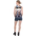 Tardis Doctor Who Transparent High Neck Satin Top View2