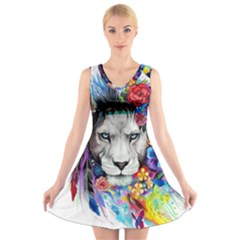 Art Drawing Poster Painting The Lion King V-neck Sleeveless Dress