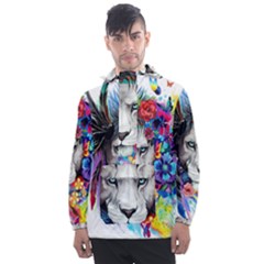 Art Drawing Poster Painting The Lion King Men s Front Pocket Pullover Windbreaker by Sudhe