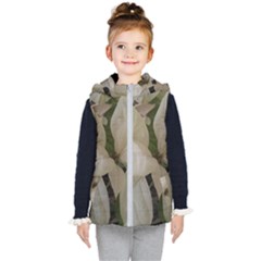 White Pointsettia Kids  Hooded Puffer Vest by Riverwoman