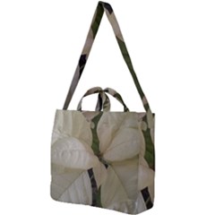 White Pointsettia Square Shoulder Tote Bag