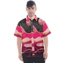 Pink and black abstract mountain landscape Men s Short Sleeve Shirt View1