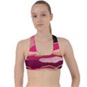 Pink and black abstract mountain landscape Criss Cross Racerback Sports Bra View1