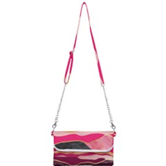 Pink And Black Abstract Mountain Landscape Mini Crossbody Handbag