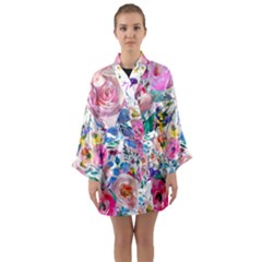 Lovely Pinky Floral Long Sleeve Kimono Robe by wowclothings