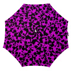 Black And Pink Leopard Style Paint Splash Funny Pattern Straight Umbrellas by yoursparklingshop