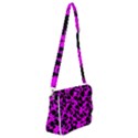 Black and Pink Leopard Style Paint Splash Funny Pattern Shoulder Bag with Back Zipper View1