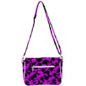 Black and Pink Leopard Style Paint Splash Funny Pattern Shoulder Bag with Back Zipper View3