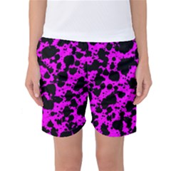 Black And Pink Leopard Style Paint Splash Funny Pattern Women s Basketball Shorts by yoursparklingshop