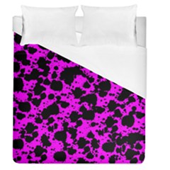 Black And Pink Leopard Style Paint Splash Funny Pattern Duvet Cover (queen Size) by yoursparklingshop