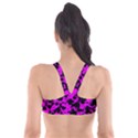 Black and Pink Leopard Style Paint Splash Funny Pattern Plunge Bikini Top View2