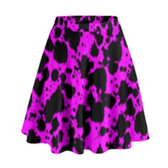 Black And Pink Leopard Style Paint Splash Funny Pattern High Waist Skirt by yoursparklingshop