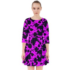 Black And Pink Leopard Style Paint Splash Funny Pattern Smock Dress by yoursparklingshop