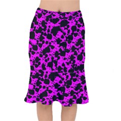 Black And Pink Leopard Style Paint Splash Funny Pattern Mermaid Skirt by yoursparklingshop