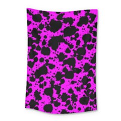 Black And Pink Leopard Style Paint Splash Funny Pattern Small Tapestry by yoursparklingshop