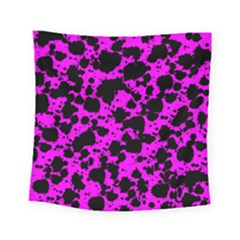 Black And Pink Leopard Style Paint Splash Funny Pattern Square Tapestry (small) by yoursparklingshop