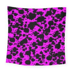 Black And Pink Leopard Style Paint Splash Funny Pattern Square Tapestry (large) by yoursparklingshop