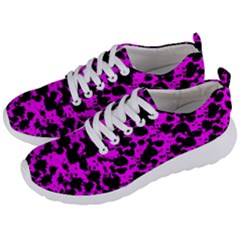 Black And Pink Leopard Style Paint Splash Funny Pattern Men s Lightweight Sports Shoes by yoursparklingshop