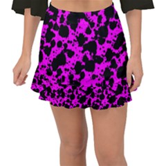 Black And Pink Leopard Style Paint Splash Funny Pattern Fishtail Mini Chiffon Skirt by yoursparklingshop