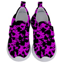 Black And Pink Leopard Style Paint Splash Funny Pattern Kids  Velcro No Lace Shoes by yoursparklingshop