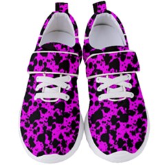 Black And Pink Leopard Style Paint Splash Funny Pattern Women s Velcro Strap Shoes by yoursparklingshop