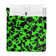 Black And Green Leopard Style Paint Splash Funny Pattern Duvet Cover Double Side (full/ Double Size) by yoursparklingshop