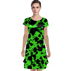 Black And Green Leopard Style Paint Splash Funny Pattern Cap Sleeve Nightdress by yoursparklingshop