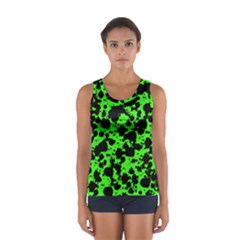 Black And Green Leopard Style Paint Splash Funny Pattern Sport Tank Top  by yoursparklingshop