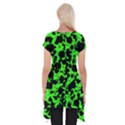 Black and Green Leopard Style Paint Splash Funny Pattern Short Sleeve Side Drop Tunic View2