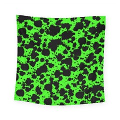 Black And Green Leopard Style Paint Splash Funny Pattern Square Tapestry (small) by yoursparklingshop