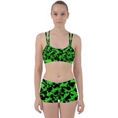 Black And Green Leopard Style Paint Splash Funny Pattern Perfect Fit Gym Set by yoursparklingshop